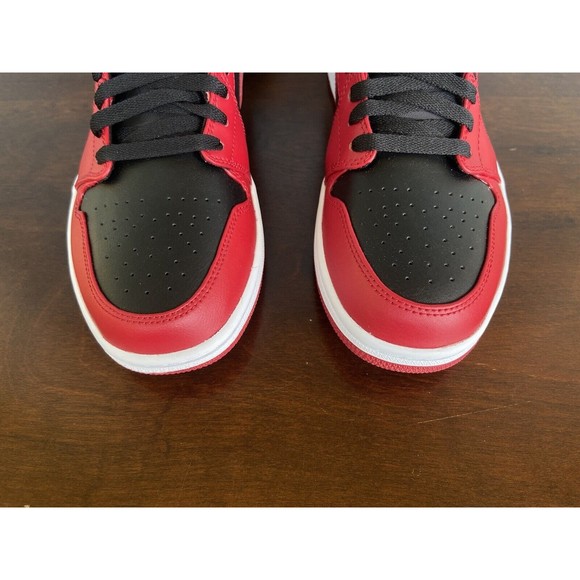 Nike Air Jordan 1 Low "Reverse Bred" Black/Red Men's Size 8 (9.5W) 553558-606 - Picture 6 of 10